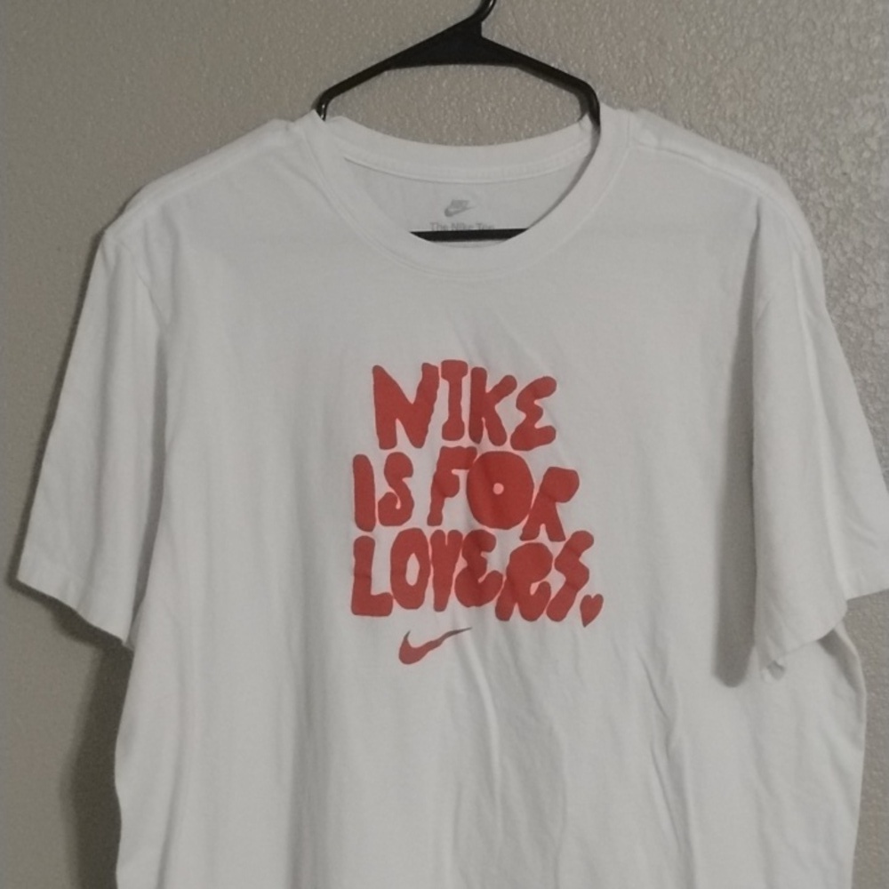 Nike White Tee with Red Graphic